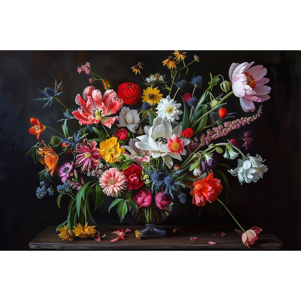 Flower Bouquet Oil Canvas