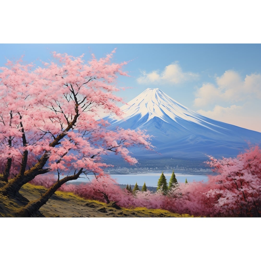 Mount Fuji Cherry Blossom Canvas