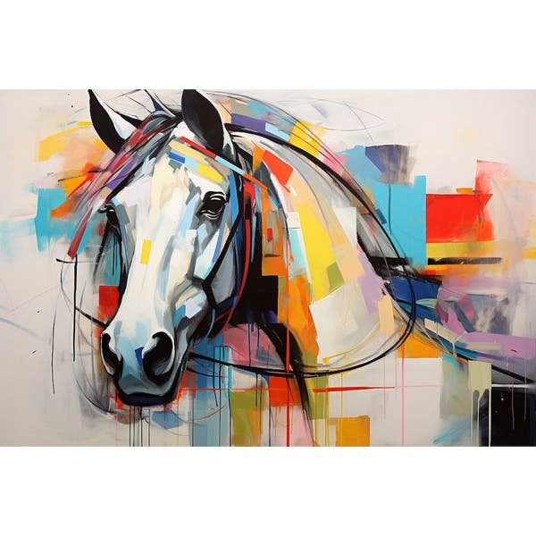 Colorful Abstract Horse Canvas