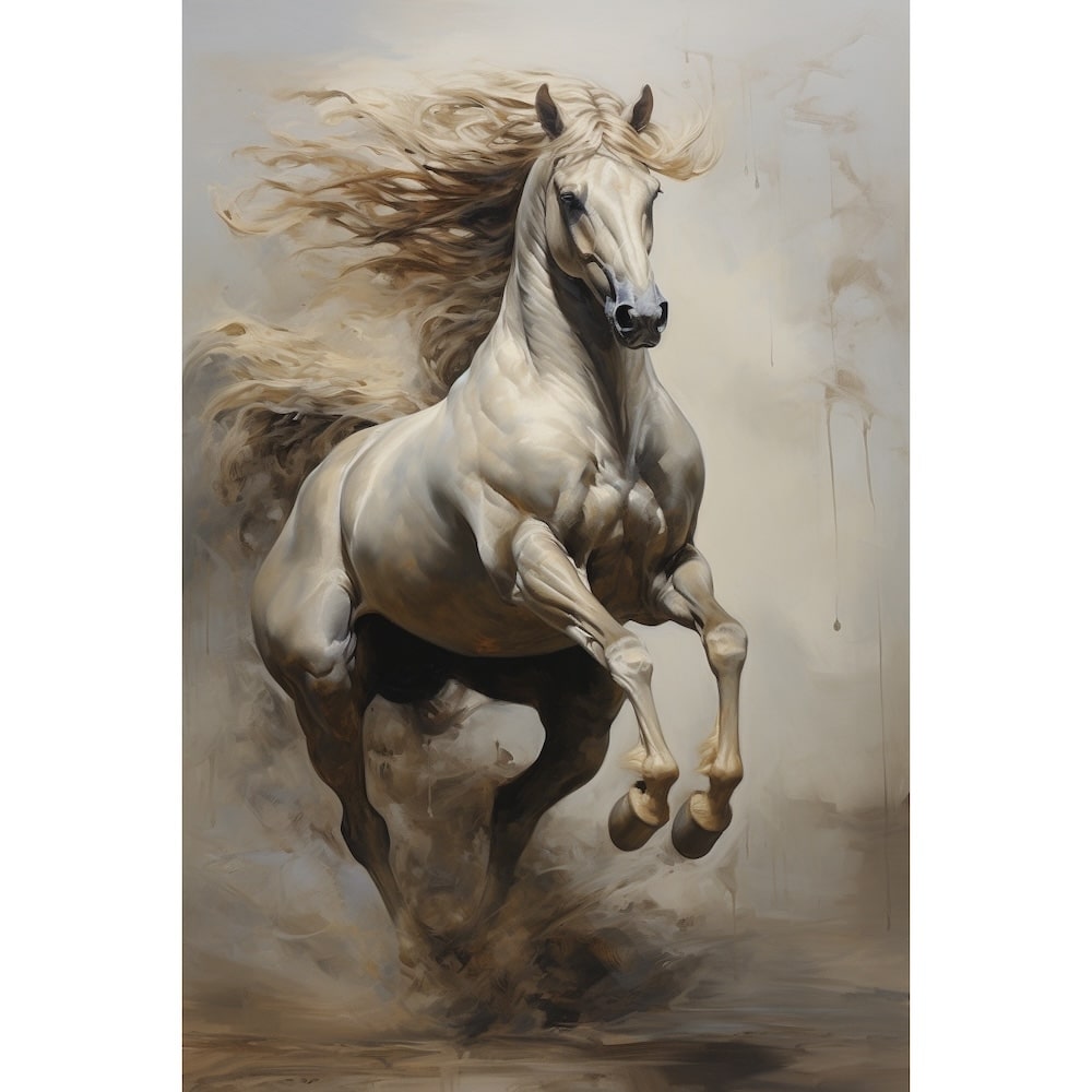 White Horse Acrylic Canvas