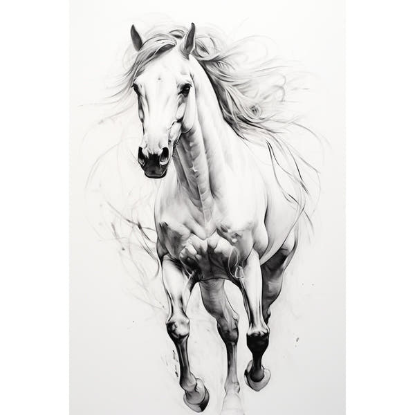Horse Drawing on Painting