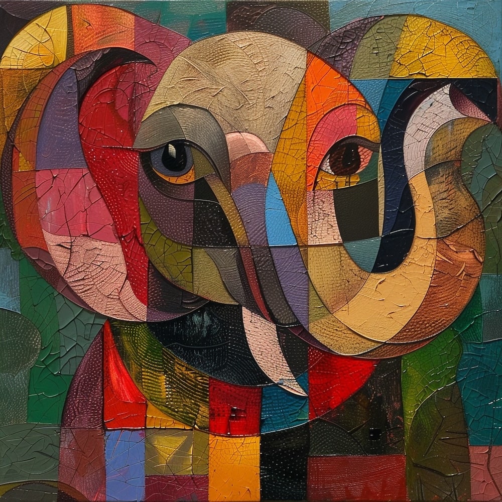 Abstract Elephant Canvas