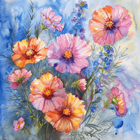Thumbnail for Flower Watercolour Canvas