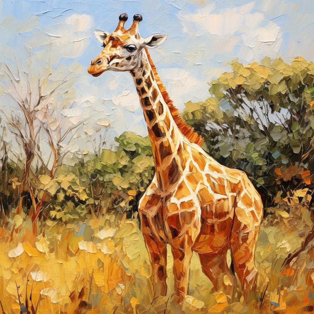 Giraffe Oil Canvas