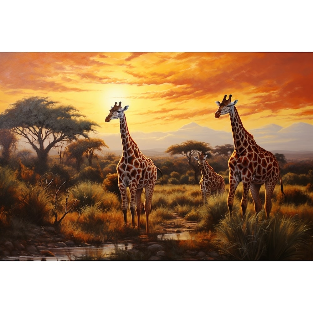 Coloured Giraffe Canvas