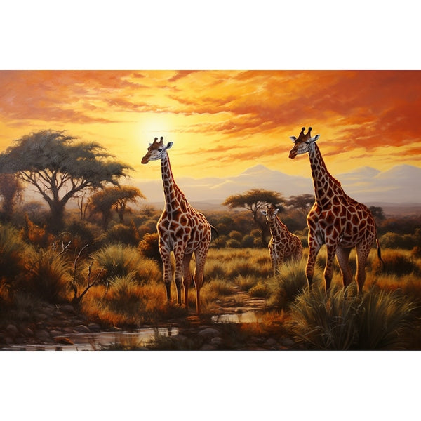 Coloured Giraffe Canvas