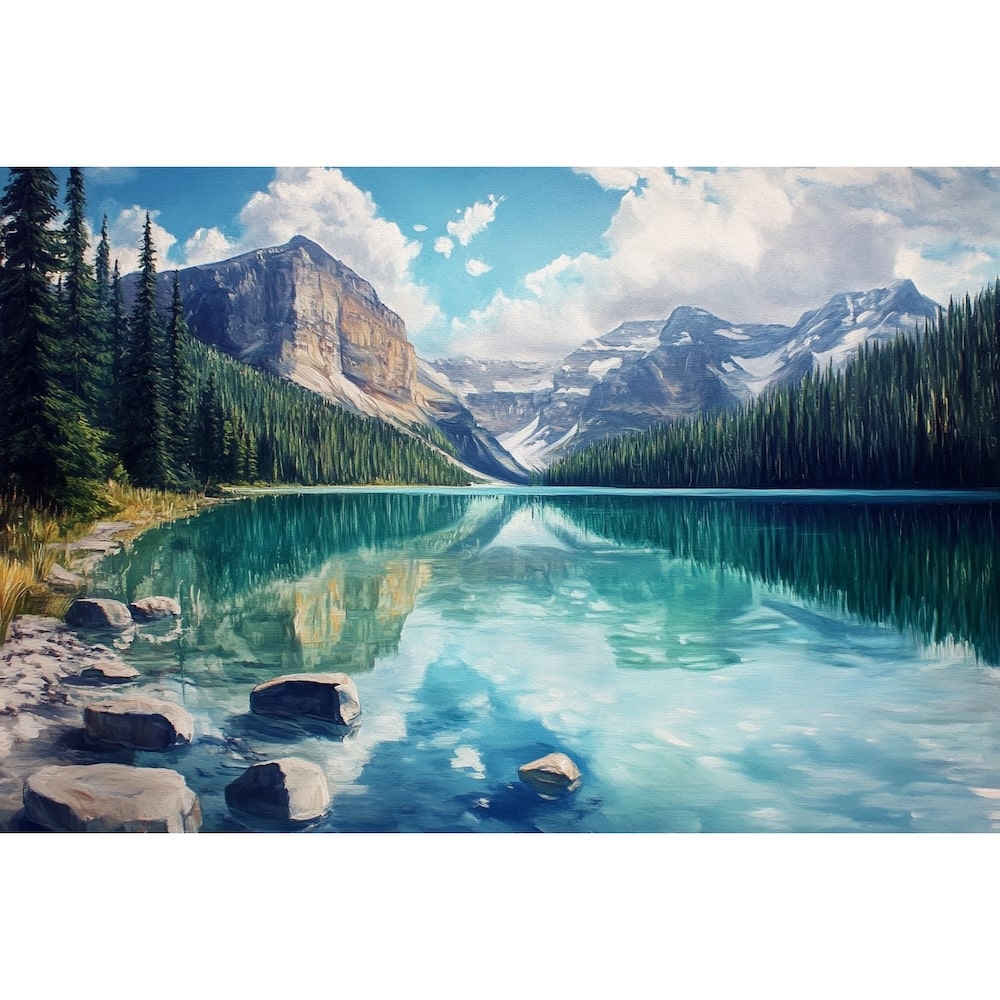 Blue and Green Landscape Canvas