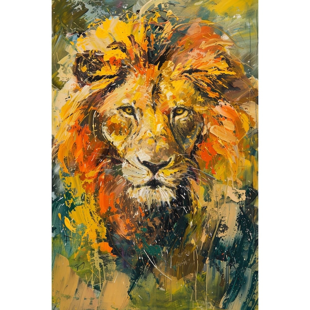 Lion Oil Canvas on Canvas