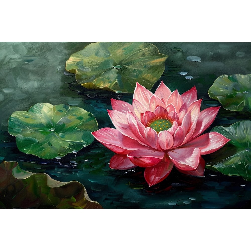 Lotus Oil Canvas on Canvas