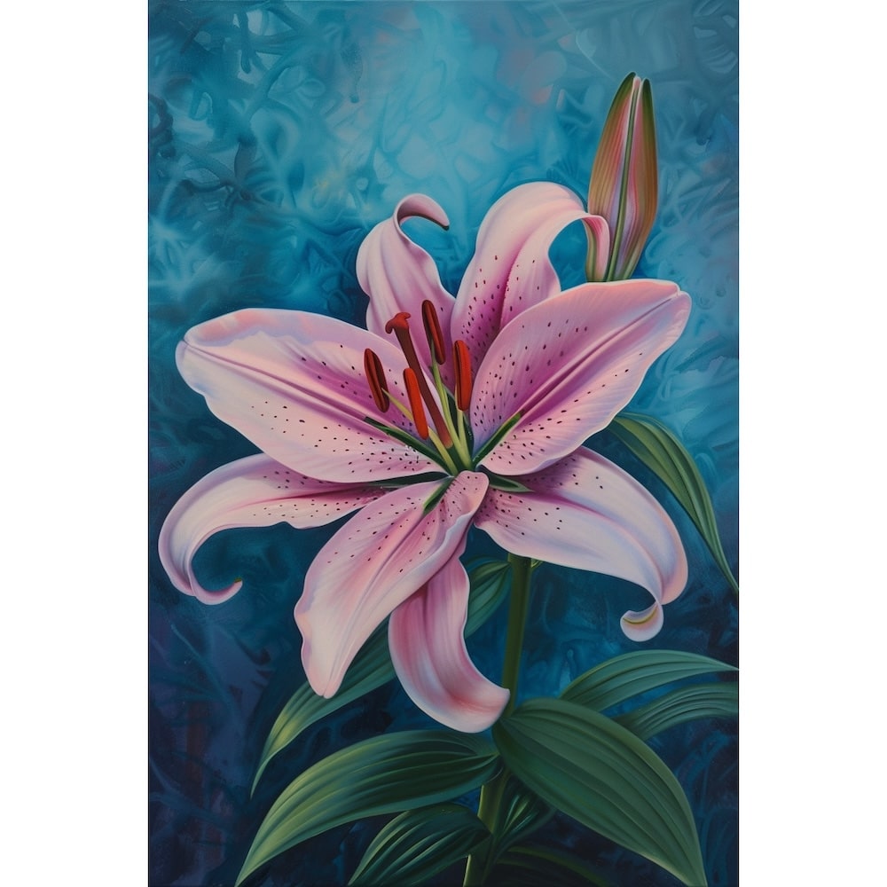 Pink Lily Flower Canvas