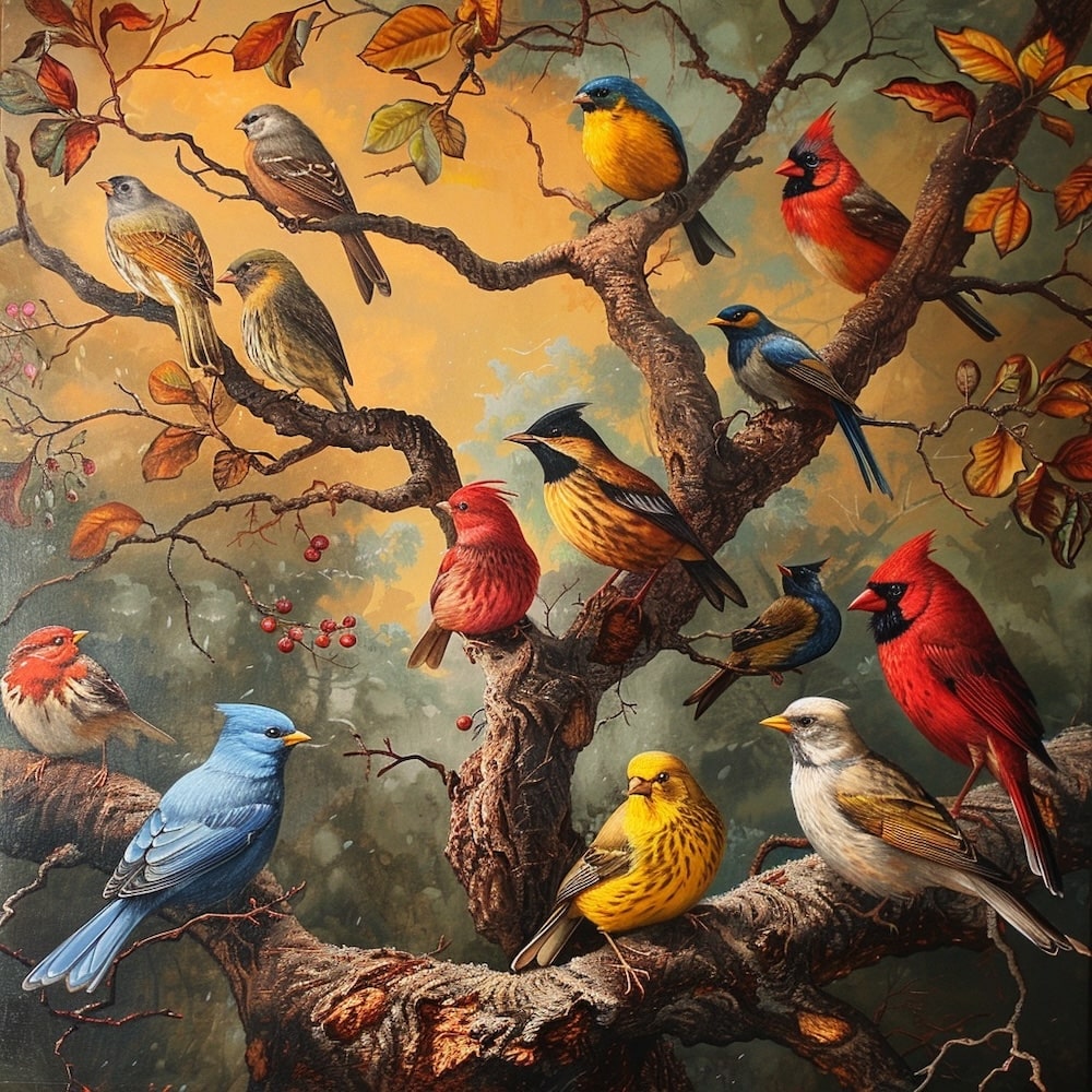 Canvas with Birds