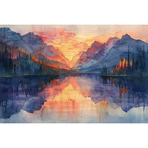 Watercolour Landscape Canvas