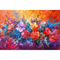 Thumbnail for Abstract Oil Canvas of Flowers