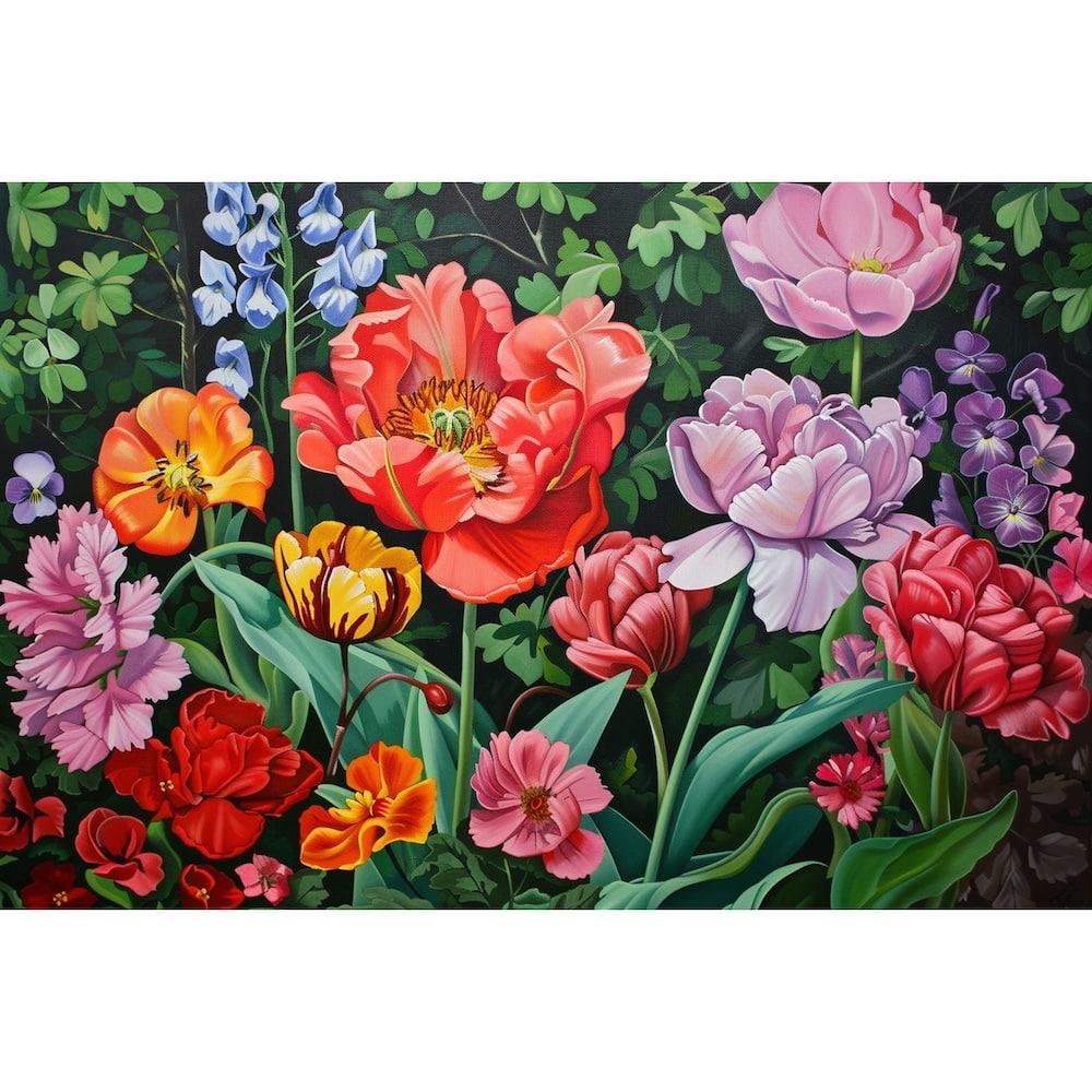 Acrylic Flowers on Painting