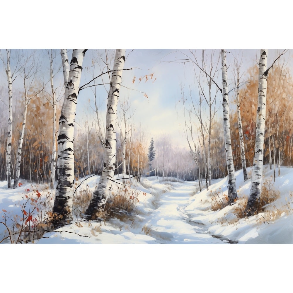 Birch Trees Winter Canvas