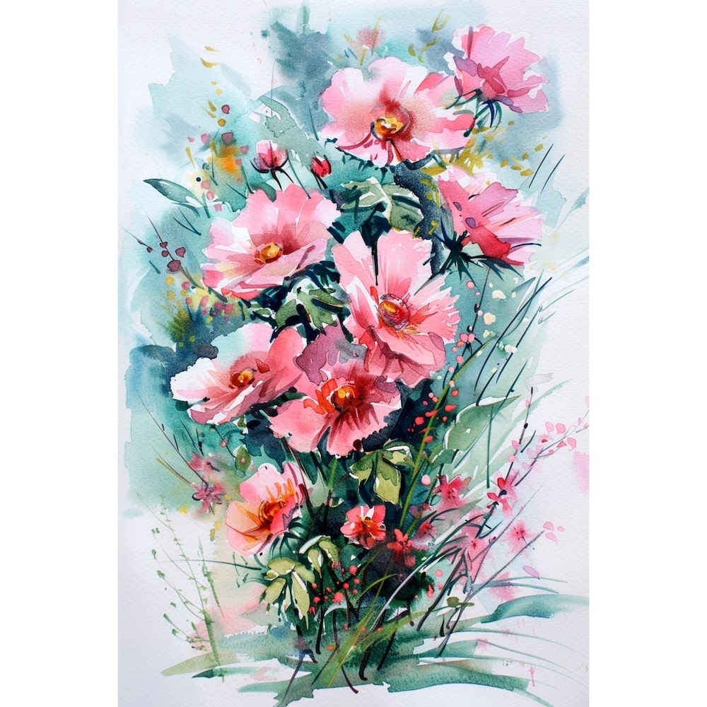 Flower Bouquet Abstract Canvas