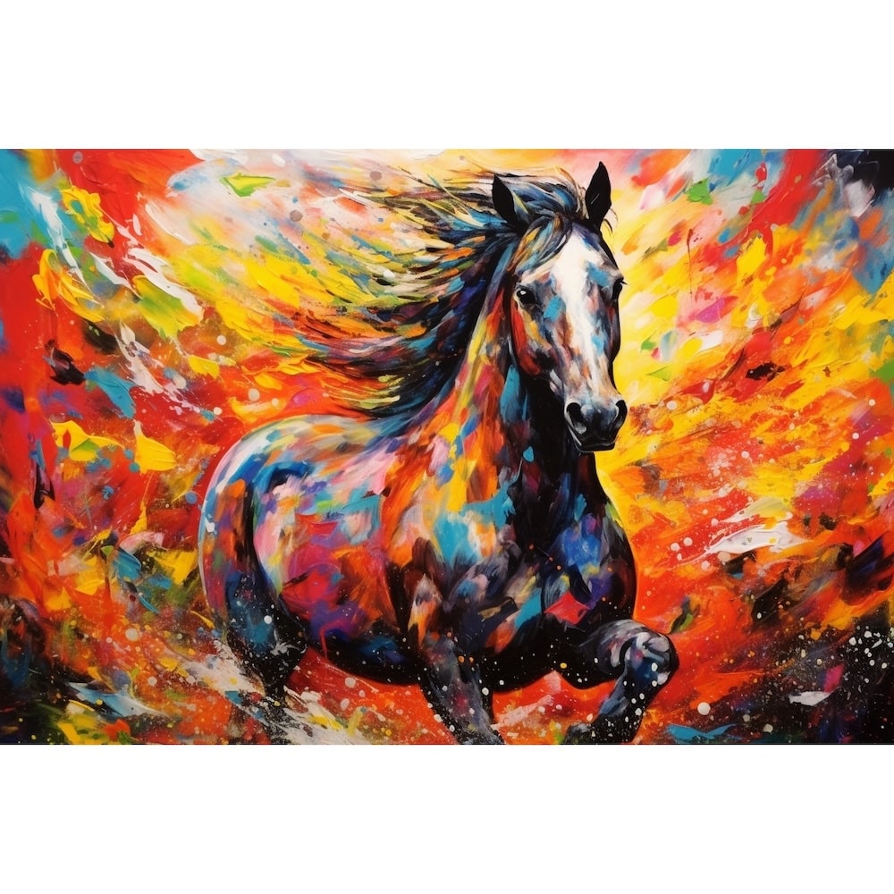 Colourful Horse Canvas