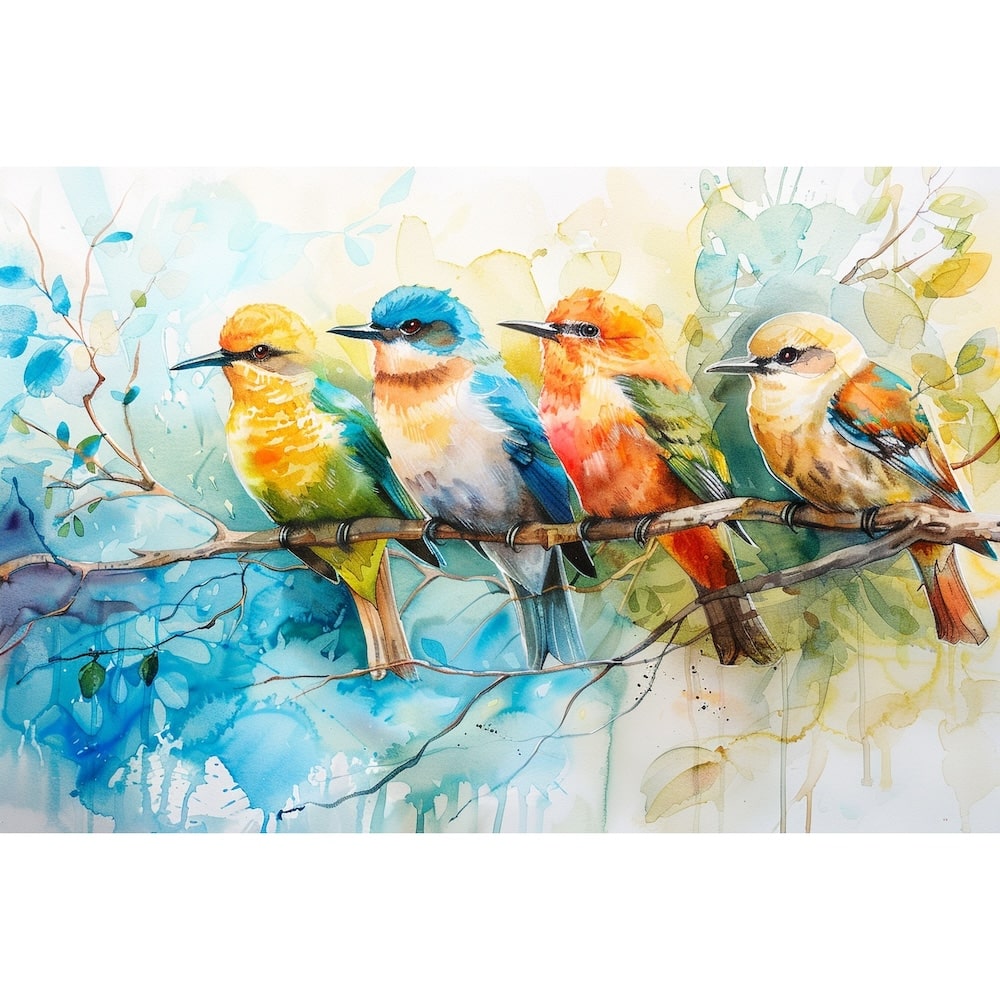Birds Watercolor Canvas
