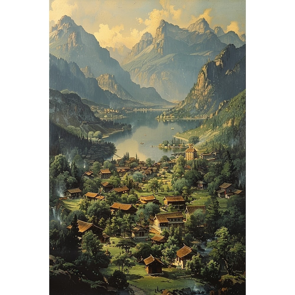 19th Century Landscape Oil Canvas