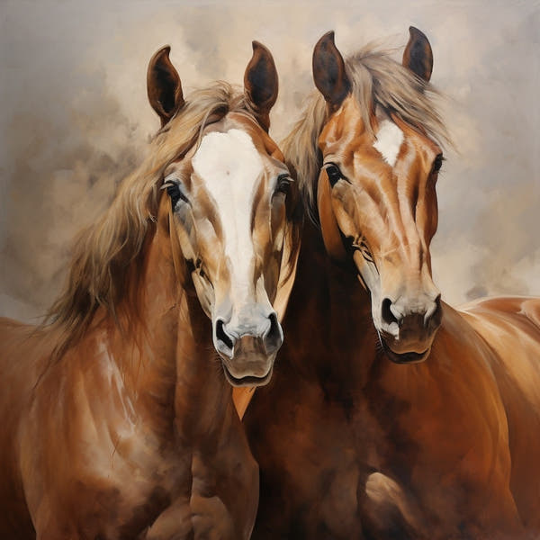 Two Horses Canvas