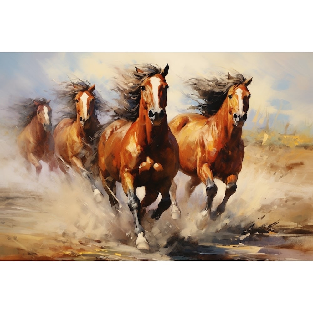 Running Horses Oil Canvas