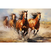 Thumbnail for Running Horses Oil Canvas