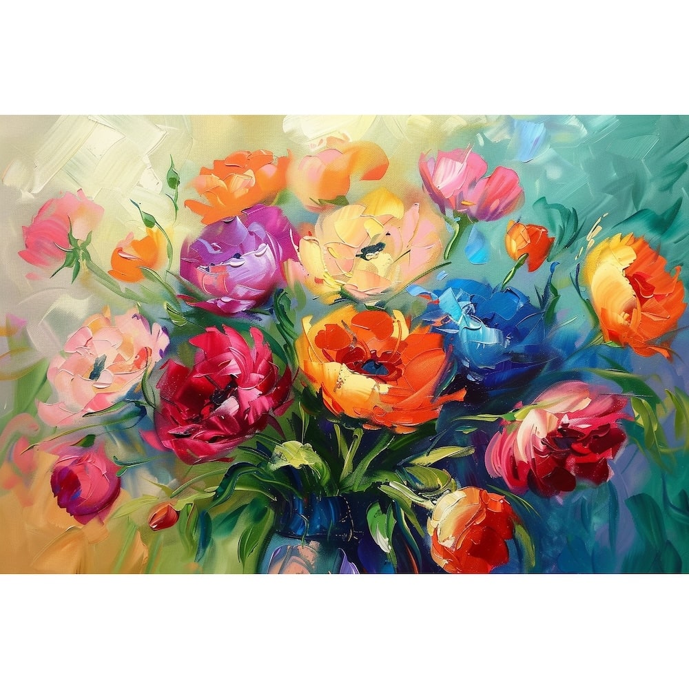 Abstract Flower Vase Canvas