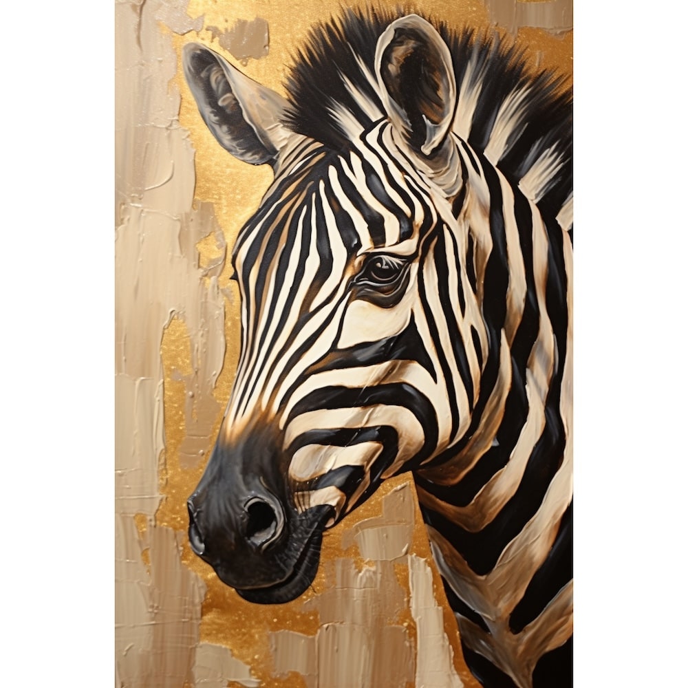 Zebra Oil Painting on Painting