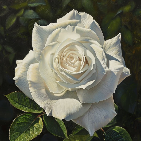White Rose Canvas