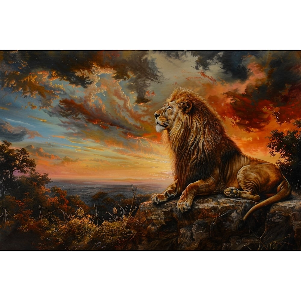 Sunset Lion Canvas