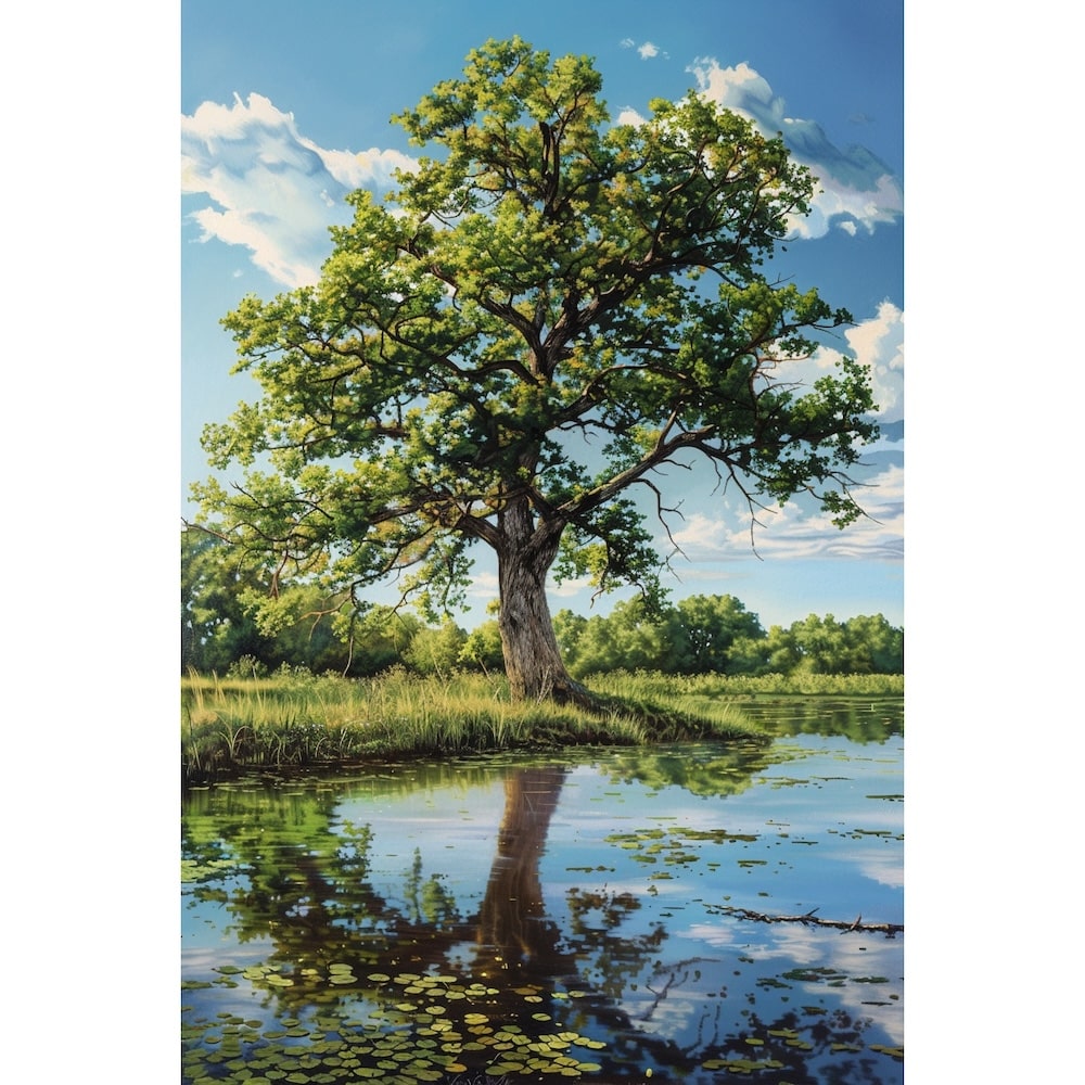 Lake with Trees Canvas