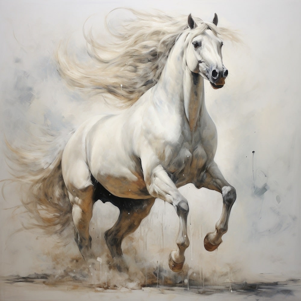 White Horse Oil Canvas