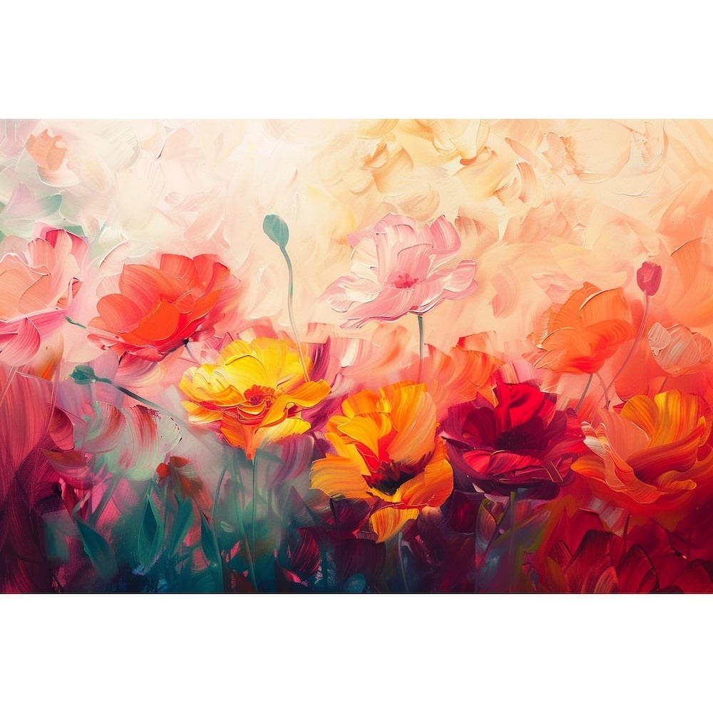 Oil-style flower canvas