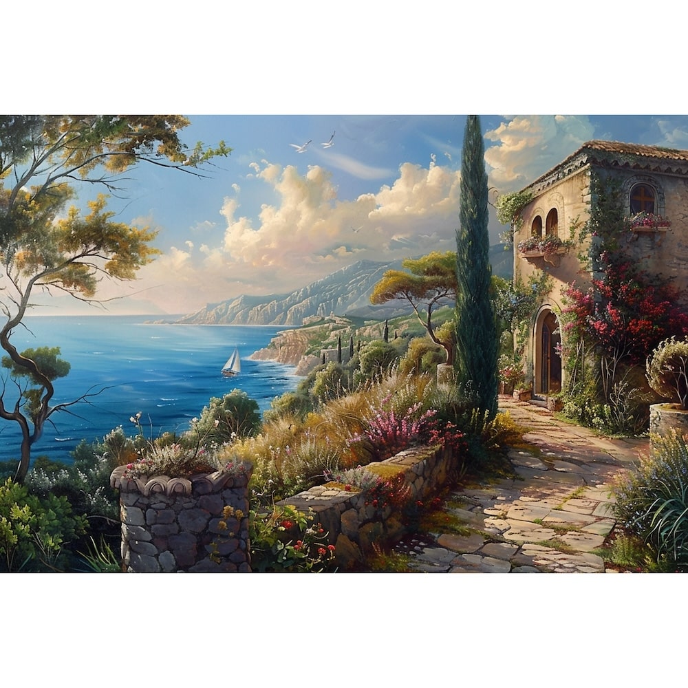 Antique Landscape Oil Canvas